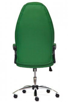 Кресло BOSS (хром) кож/зам, зеленый/зеленый перфорированный. Фото N3