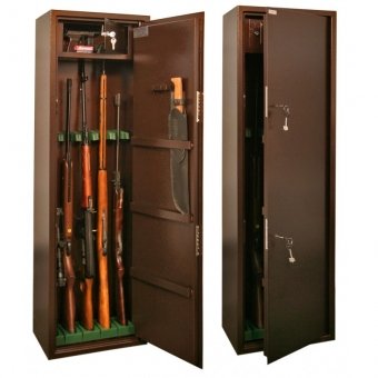 шкаф оружейный ко-039т (1400х430х280),трейзер,5 ствола,2 замка(ключевой).вес 48 кг