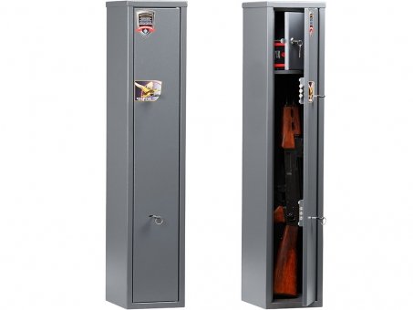 шкаф оружейный aiko чирок 1025 (чирок)(1000x200x250),трейзер,2 ствола замок (2 ключевых). вес 14 кг.