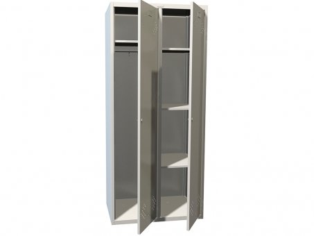 Металлический шкаф ПРАКТИК LS-21 U(1830x600x500) 2 секции, 2 двери. Вес 31 кг.