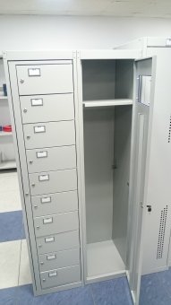 Шкаф LS-01-10 - шкаф выдачи сменной одежды, (1830 – 418 – 500) , 10 ячеек,вес  40 кг