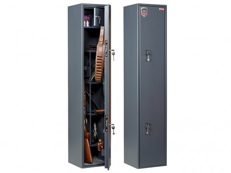 шкаф оружейный aiko беркут-150(1480x300x300),4 полки,4 ствола,замок (2 ключевых). вес 34 кг.