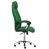 Кресло BOSS (хром) кож/зам, зеленый/зеленый перфорированный. Фото N2