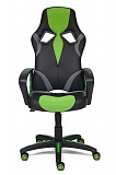 Кресло RUNNER кож/зам/ткань, черный/зеленый