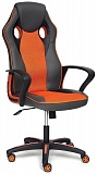 Кресло RACER кож/зам/ткань, металлик/оранжевый
